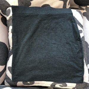 Basic grey cotton mini skirt